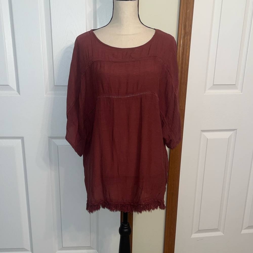 Ava & Viv Maroon Blouse